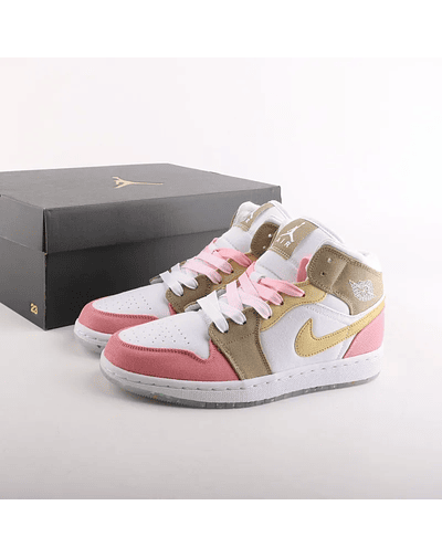 Jordan AJ 1 Retro High – O Clássico do Basquetebol e Streetwear - Rosa - Castanho