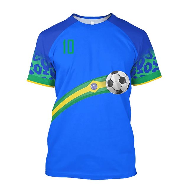 Camiseta Brasil Masculina Oversized - Estampa 3D Bandeira Brasileira 4