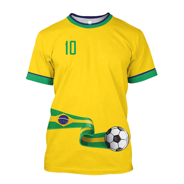 Camiseta Brasil Masculina Oversized - Estampa 3D Bandeira Brasileira 6