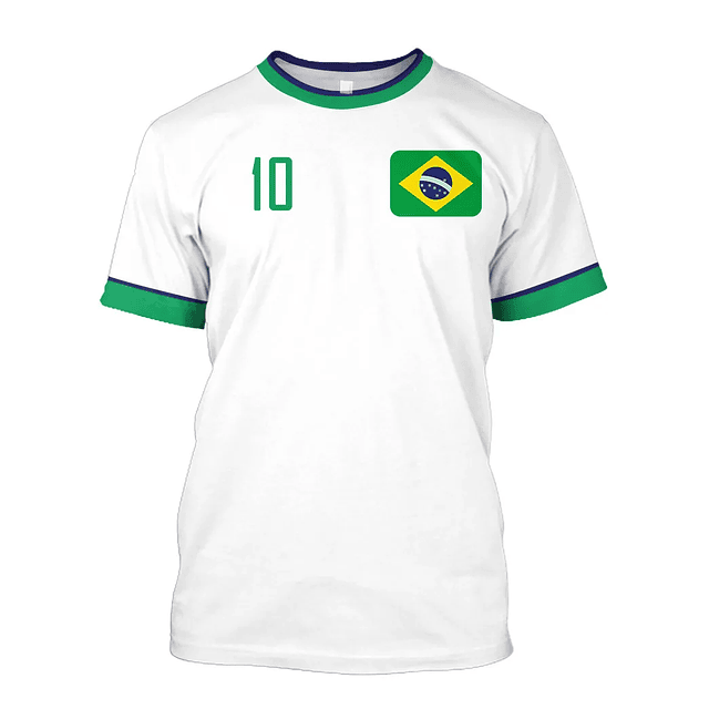 Camiseta Brasil Masculina Oversized - Estampa 3D Bandeira Brasileira 12