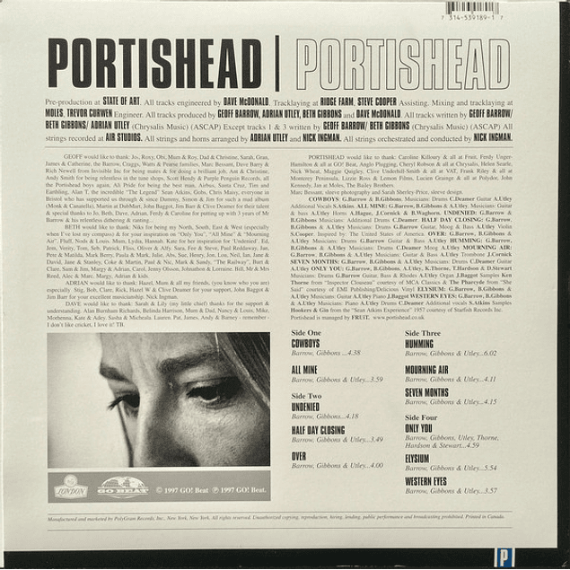 Portishead – Portishead (1997 - 2LP)