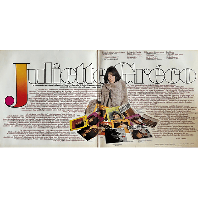 Juliette Gréco – Juliette Gréco Und Ihre Großen Erfolge (1977)