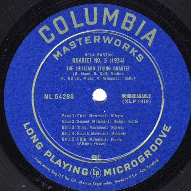 Béla Bartók, The Juilliard String Quartet – Quartet No.5 / Quartet No. 6 (1950)