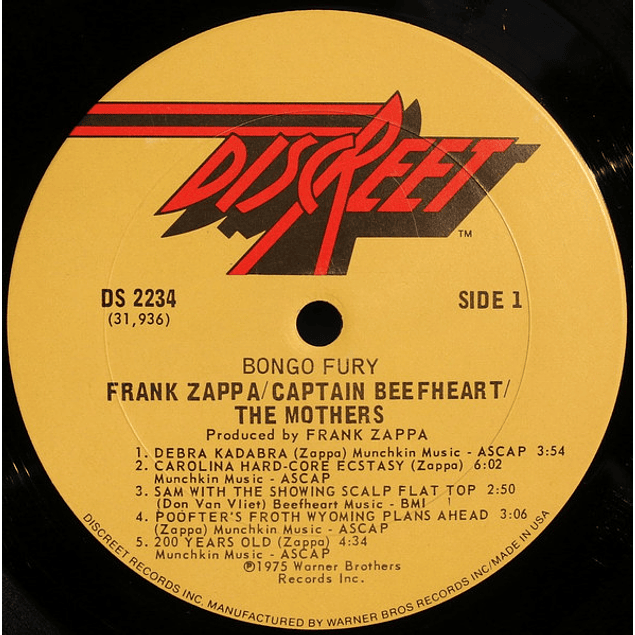 Zappa / Beefheart / Mothers – Bongo Fury (1975)