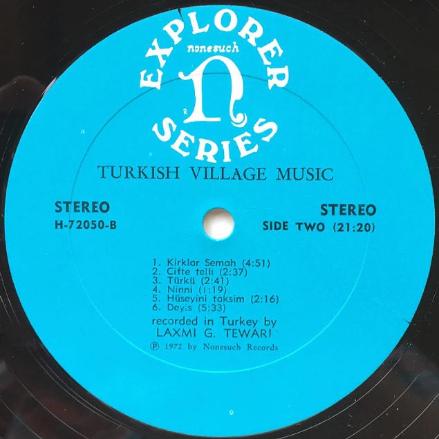 Laxmi G. Tewari – Turkish Village Music (1972)