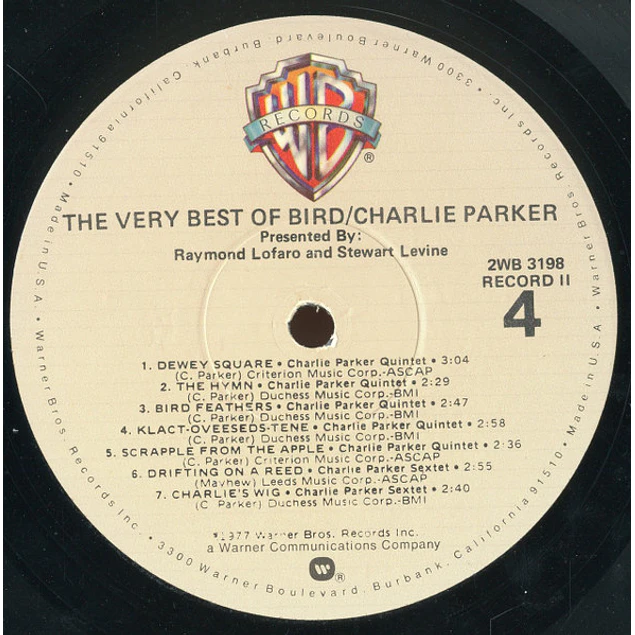 Charlie Parker – The Very Best Of Bird (1977 - 2LP)