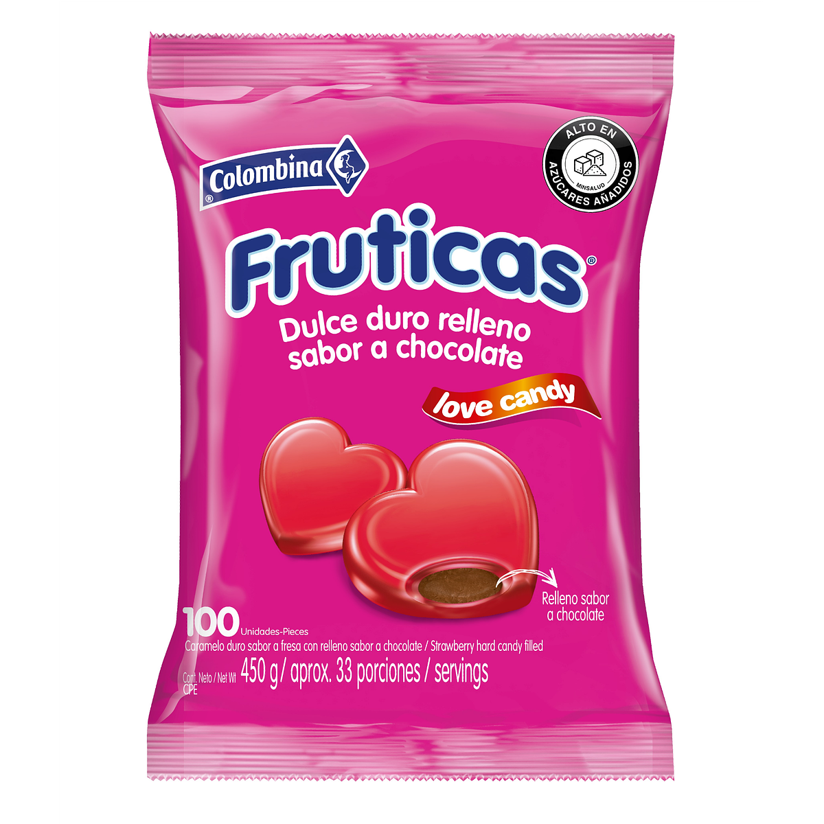 Fruticas Love Candy x 16 Bolsas x 100 Un x 4,5 Gr G&G Mayorista