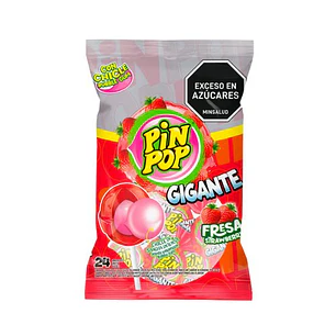 08093 Pin Pop Gigante Strawberry Aldor x 24 Un de 22 Gr x Un