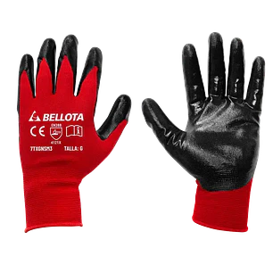 Guantes Nylon Recubierto Nitrilo Arenoso Talla M Bellota