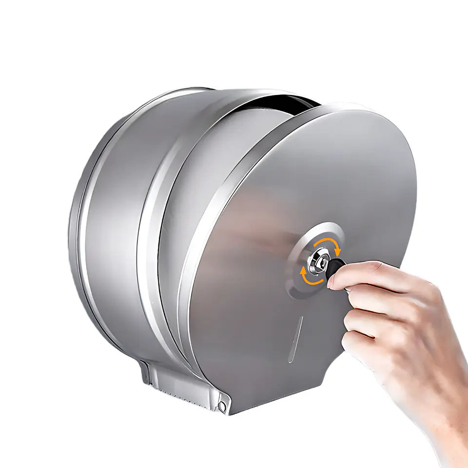 Dispensador de Papel Higiénico Jumbo de Acero Inoxidable 3