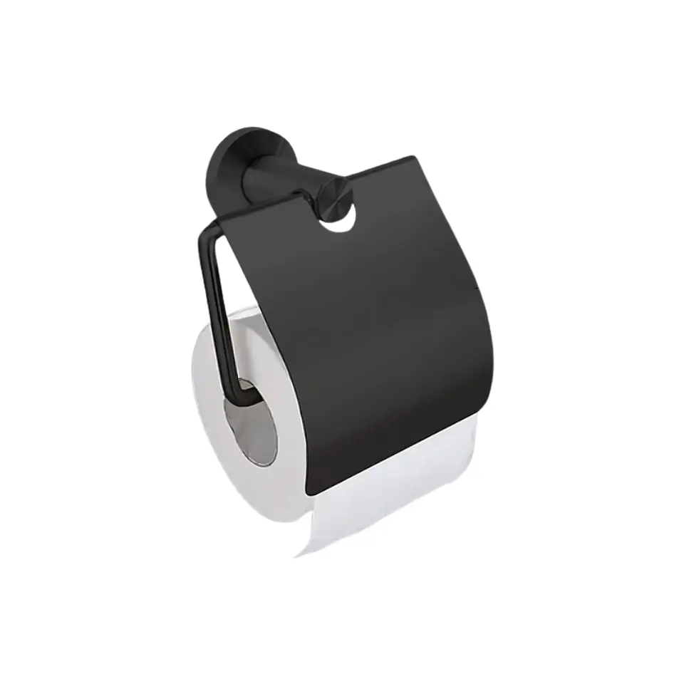 Porta Papel Higiénico de Acero Negro mate 1