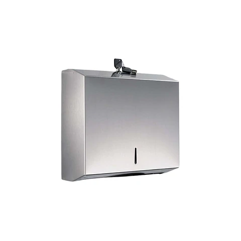 Dispensador de Papel Toalla Interfoliado de Acero Inoxidable