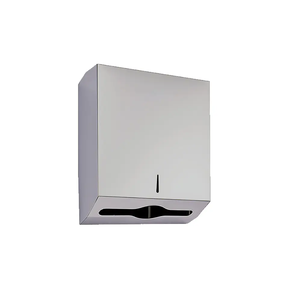 Dispensador XL de Papel Toalla Interfoliado de Acero Inoxidable 1