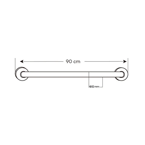 Barra de Seguridad 90 cm de Acero Inoxidable