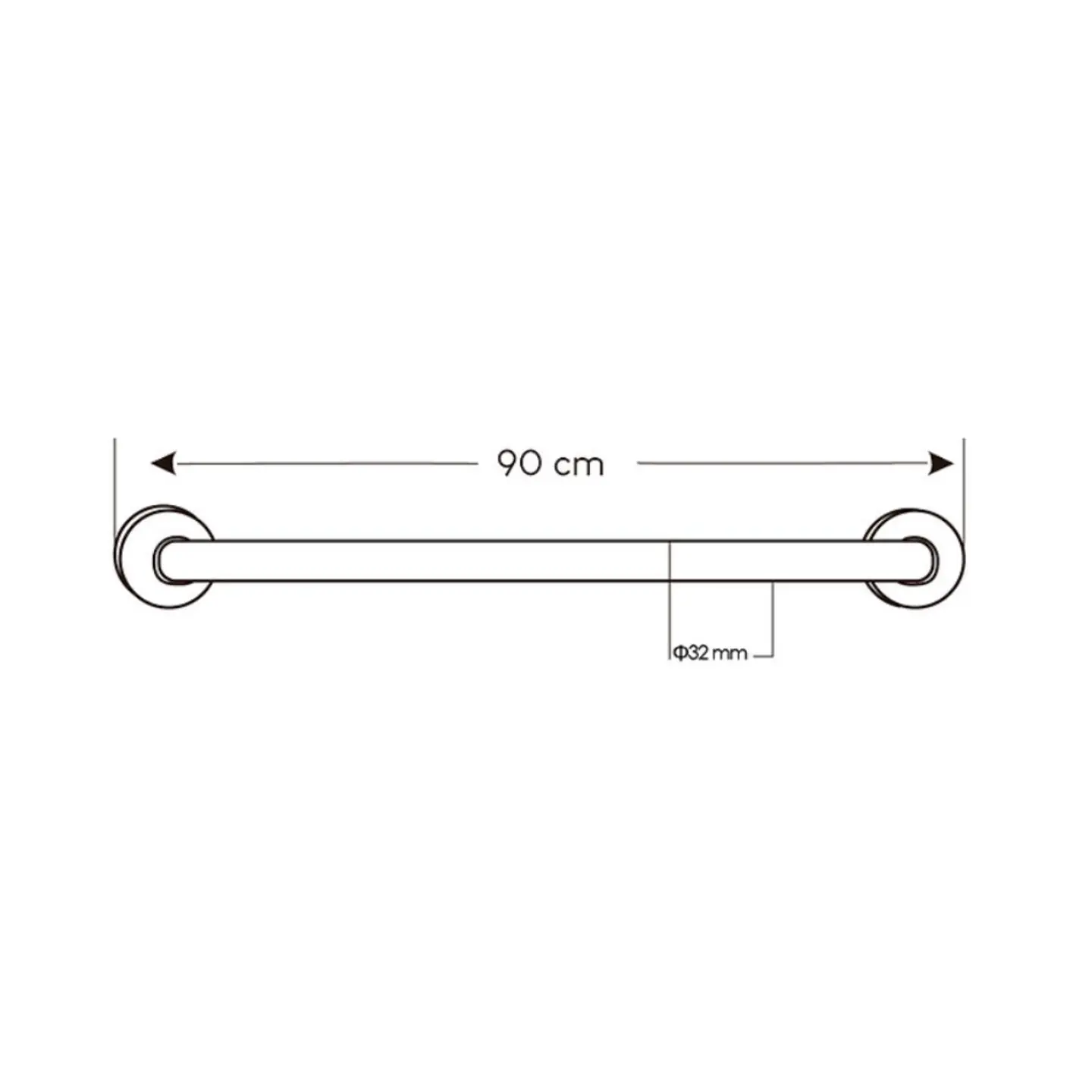 Barra de Seguridad 90 cm de Acero Inoxidable 2