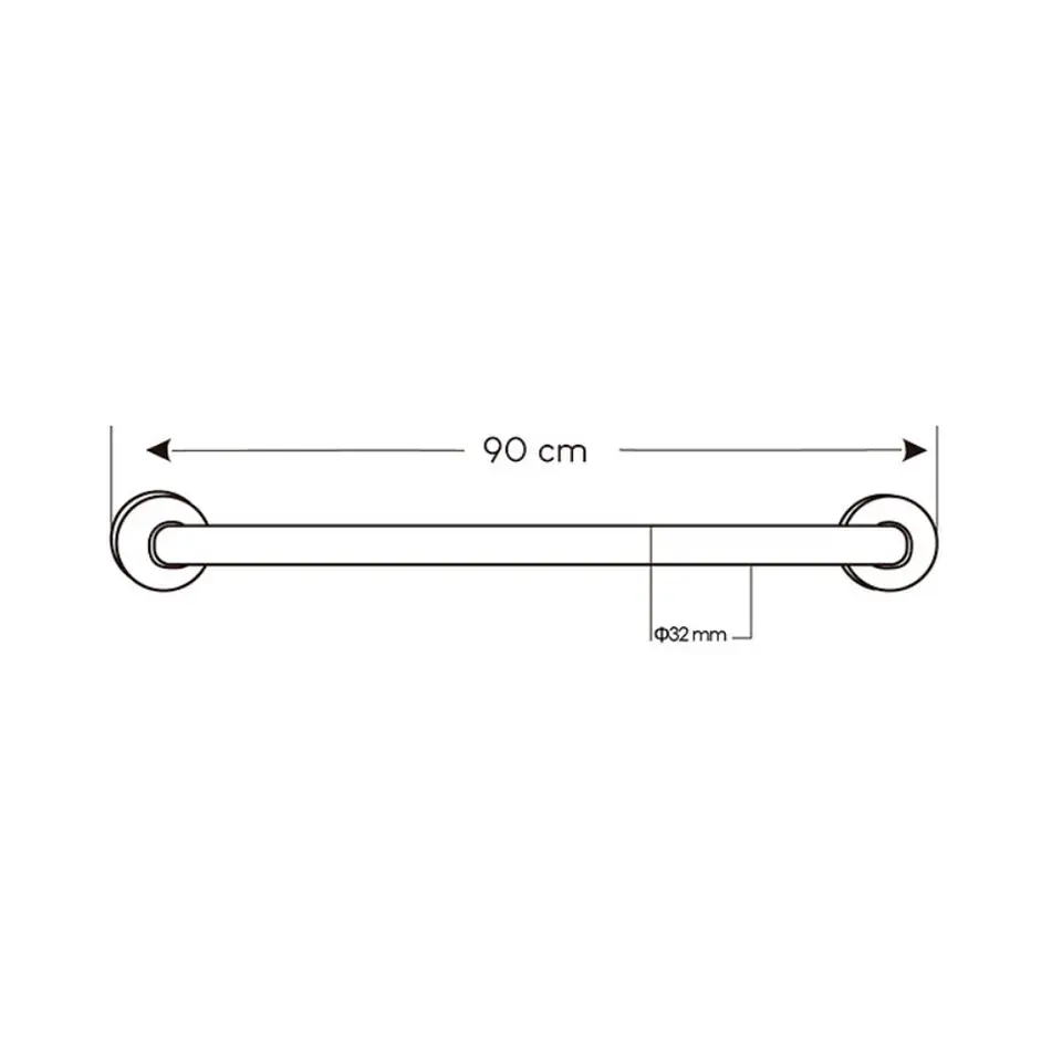 Barra de Seguridad 90 cm de Acero Inoxidable 2