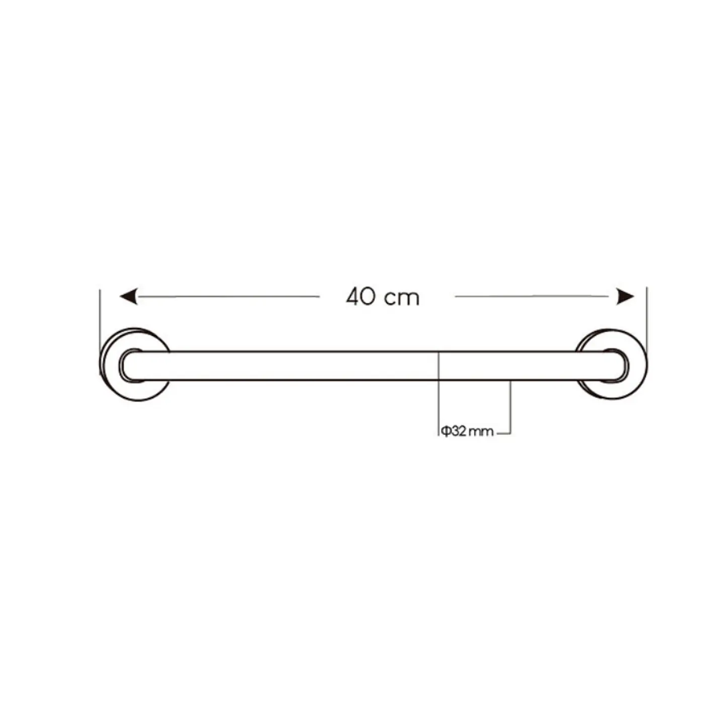 Barra de Seguridad 40 cm de Acero Inoxidable 2
