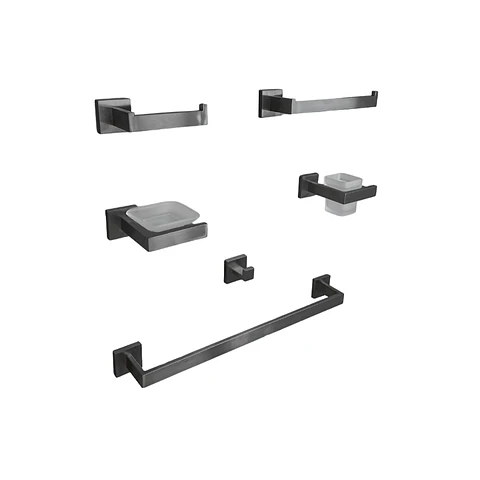 Set de Baño de Acero Gun Gris 6 piezas