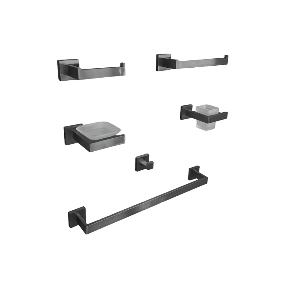 Set de Baño de Acero Gun Gris 6 piezas 1