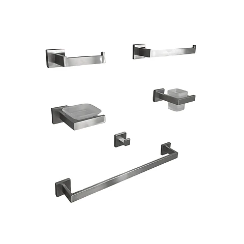 Set de Baño de Acero Satinado 6 piezas