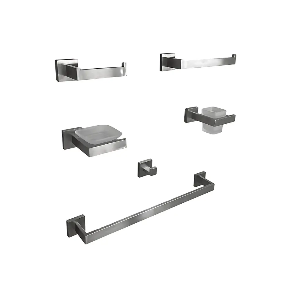 Set de Baño de Acero Satinado 6 piezas 1