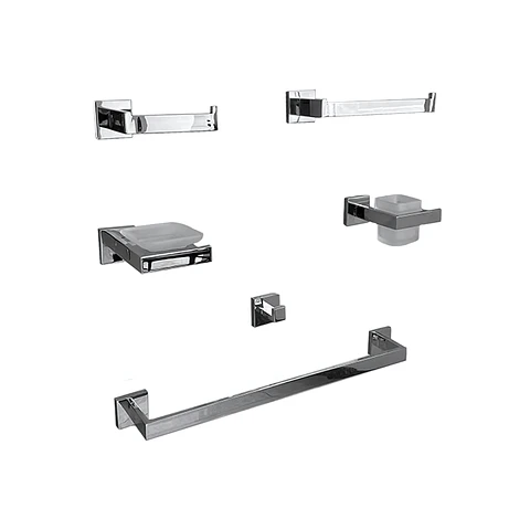 Set de Baño de Acero Brillante 6 piezas