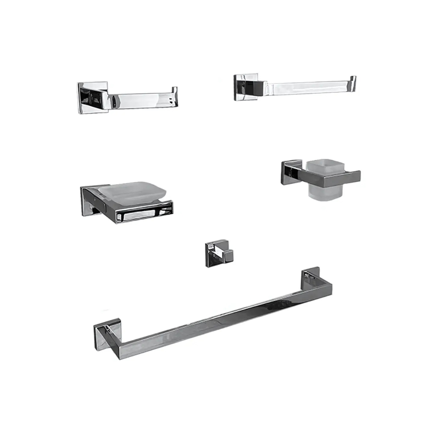 Set de Baño de Acero Brillante 6 piezas 1