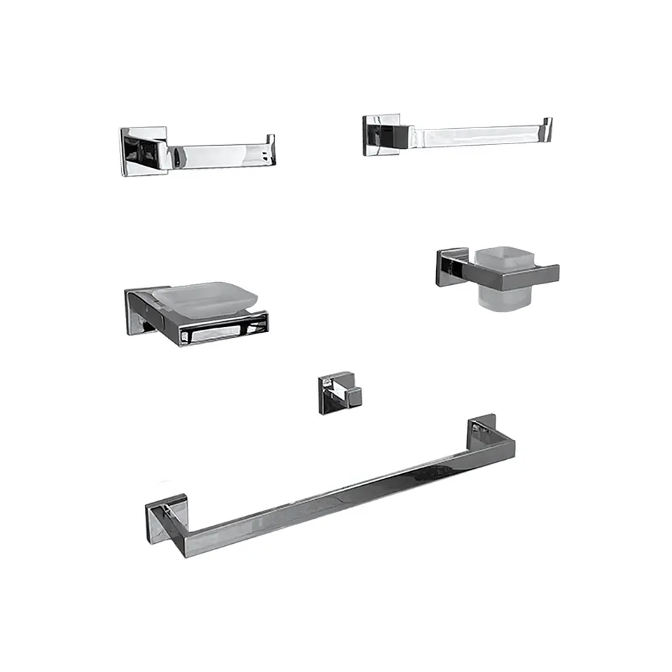 Set de Baño de Acero Brillante 6 piezas 1