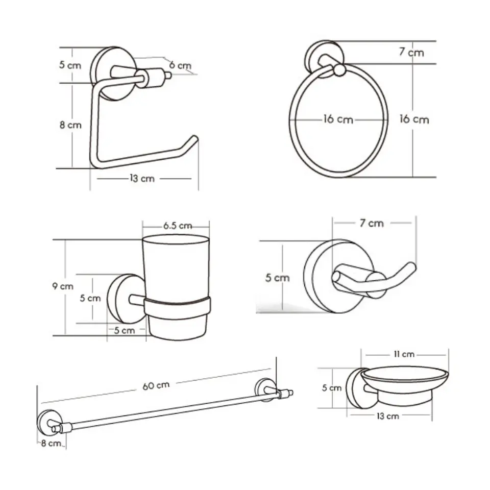 Set de Baño de Acero Satinado 6 piezas 72200 2