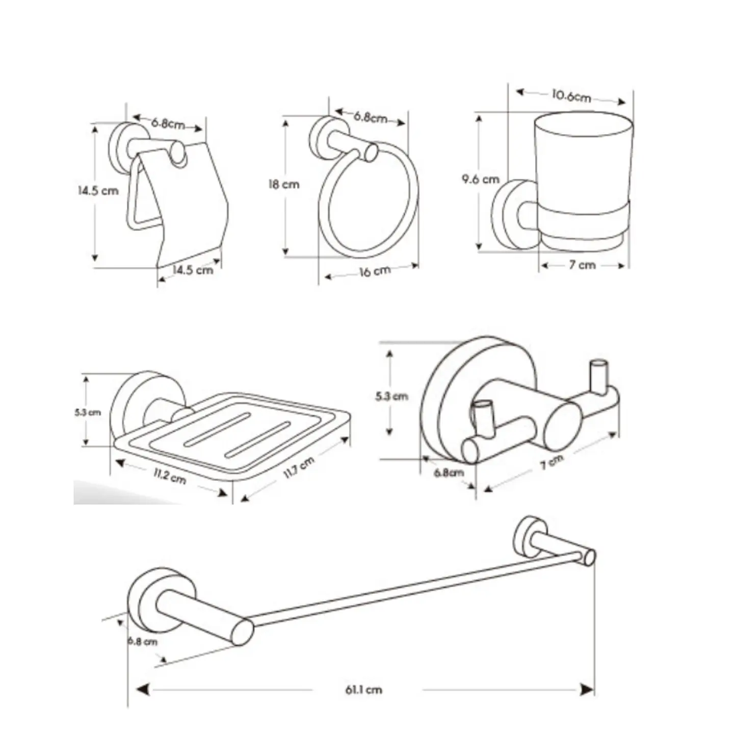 Set de Baño de Acero Satinado 6 pieza 71100 2