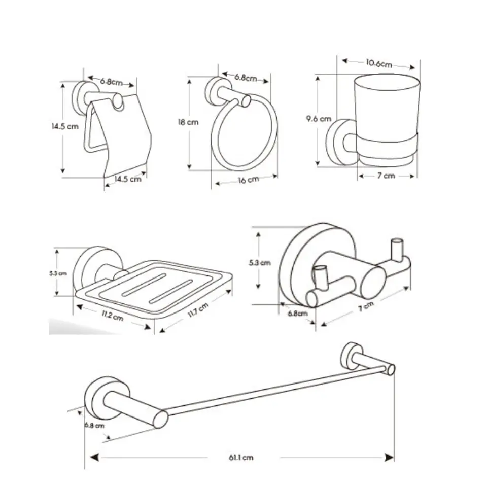 Set de Baño de Acero Satinado 6 pieza 71100 2
