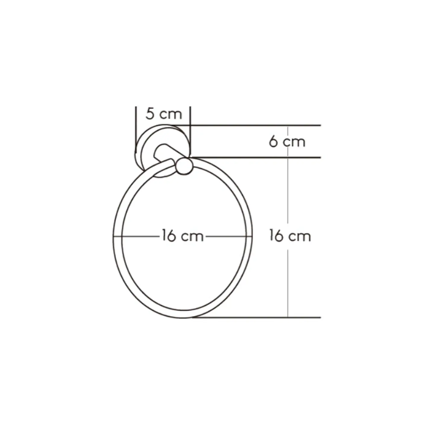 Toallero Circular de Acero Negro Mate 3