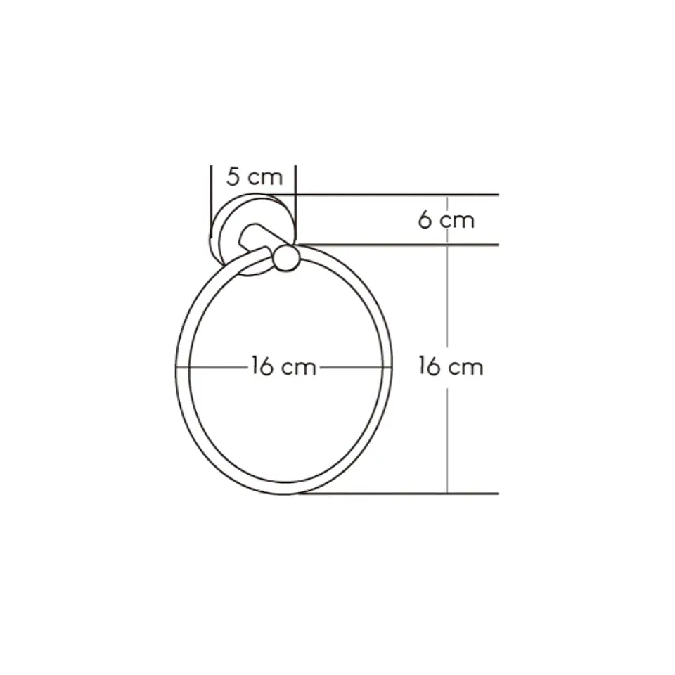 Toallero Circular de Acero Negro Mate 3