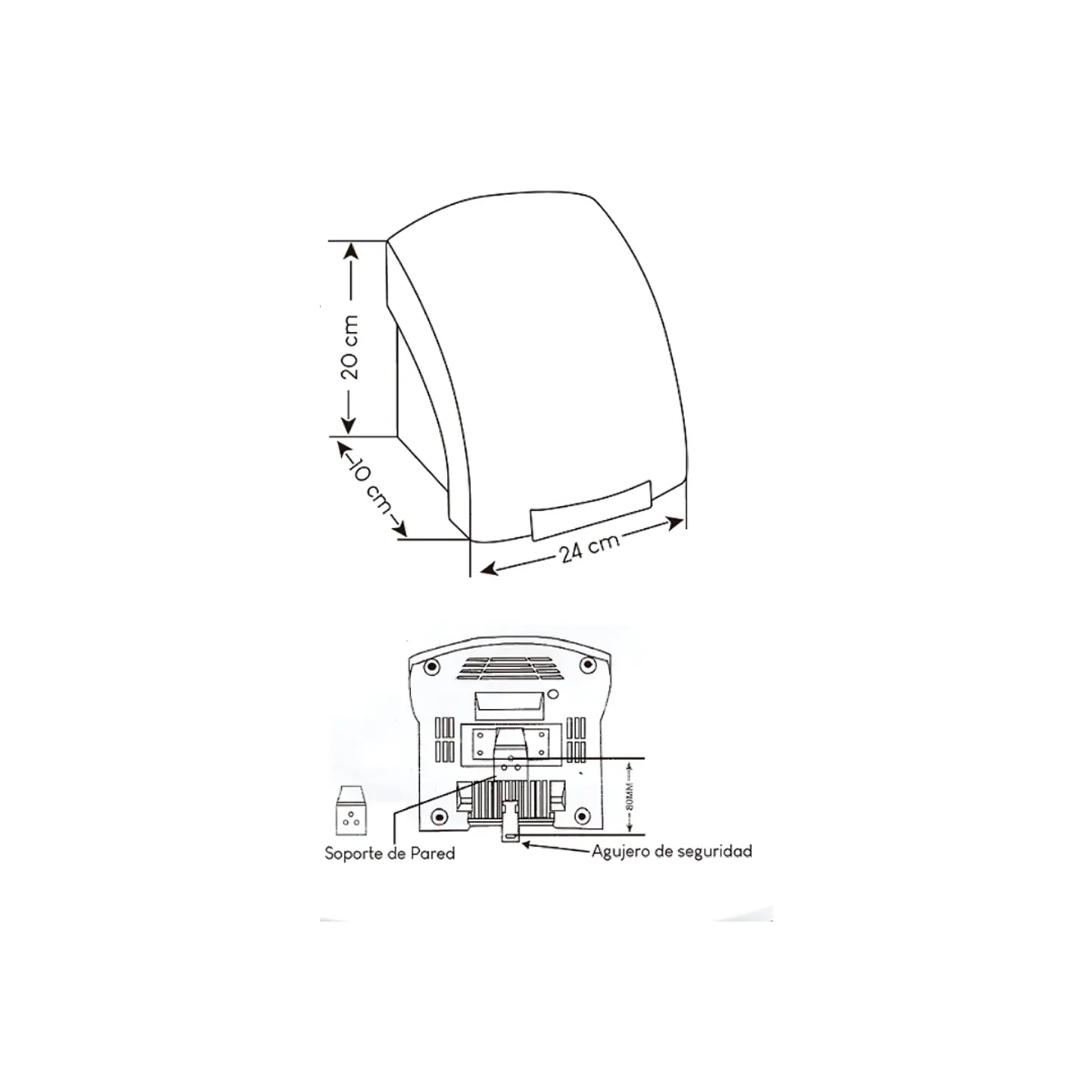 Secador de Manos SC688 ABS Blanco. 4