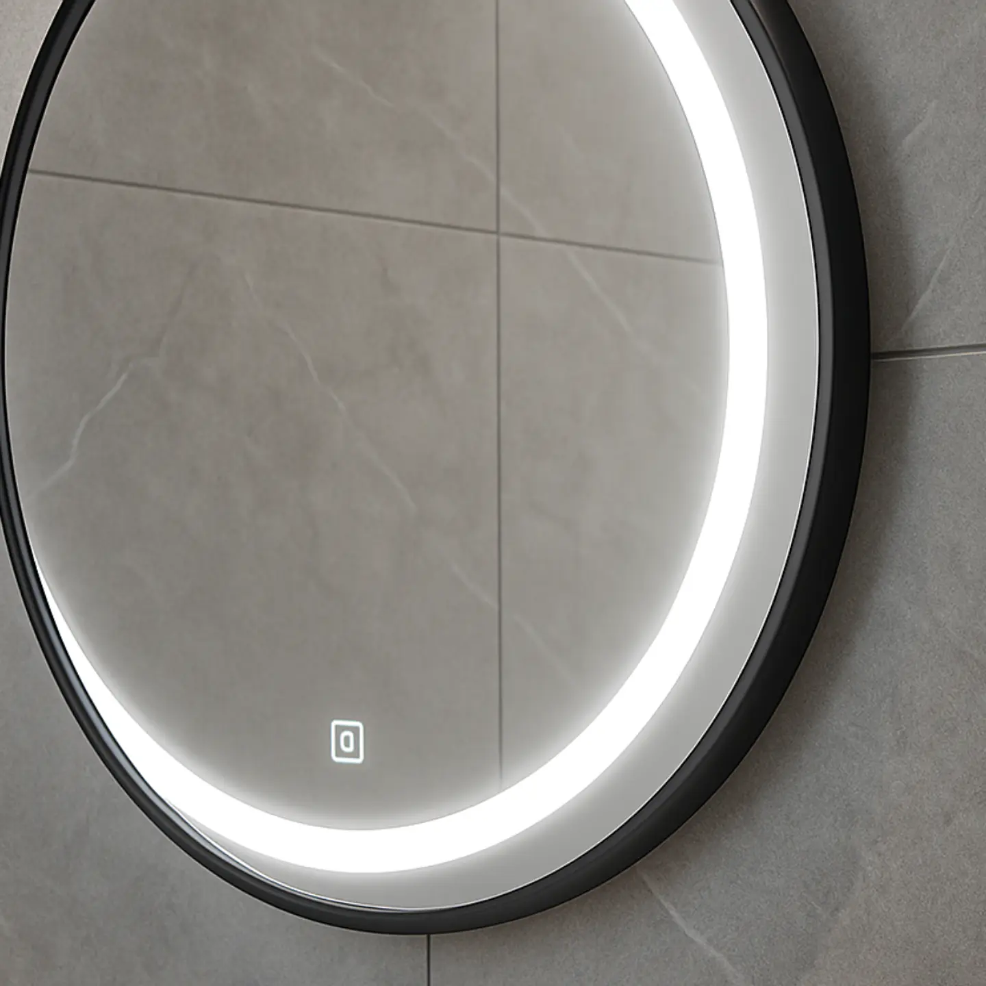 Espejo LED Redondo Elegante con Marco Negro 3