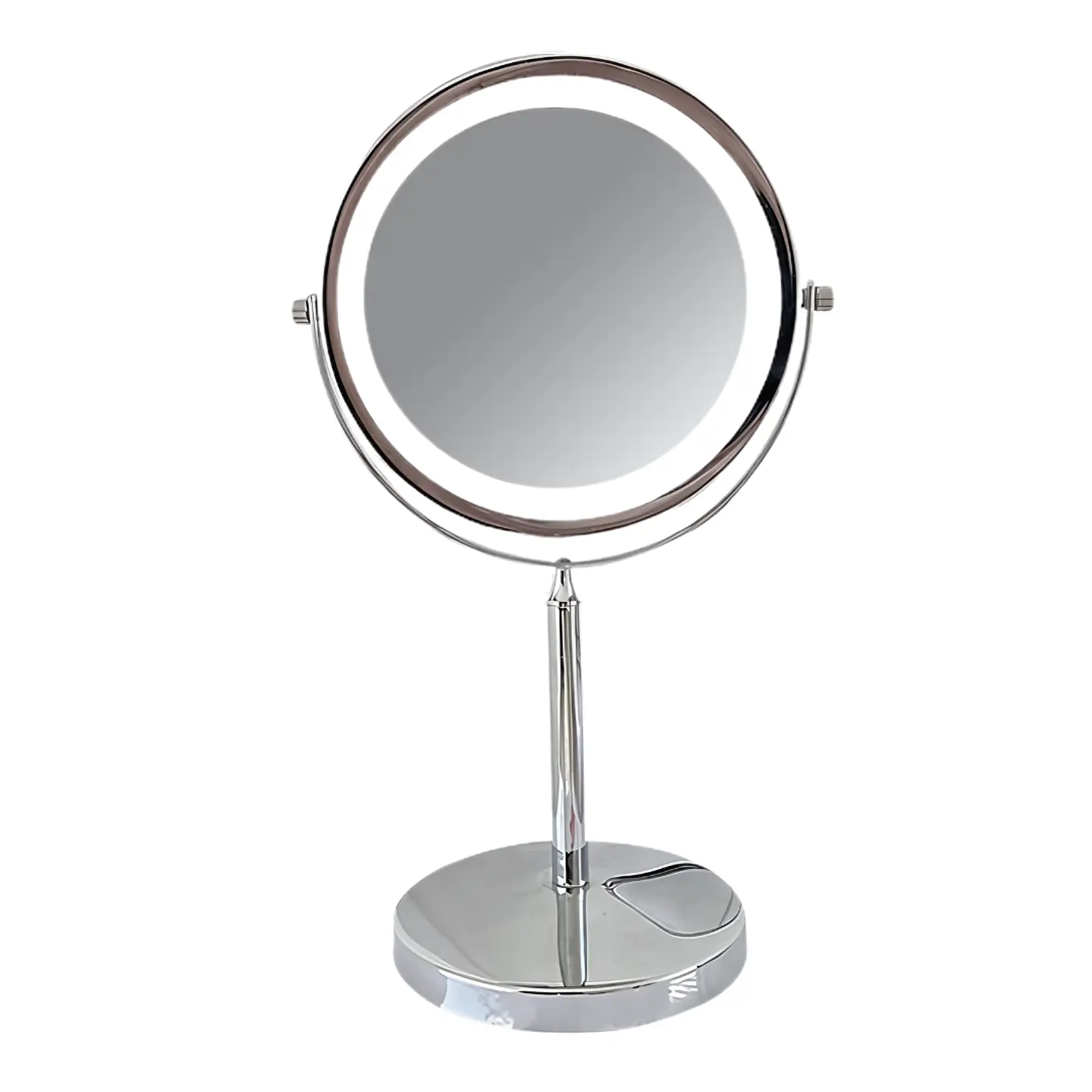 Espejo Cosmético LED de Doble Cara con Base Cromada 1
