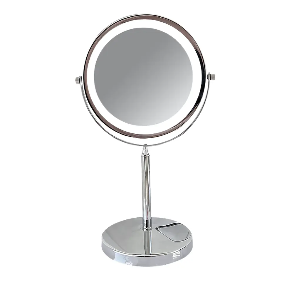 Espejo Cosmético LED de Doble Cara con Base Cromada 1