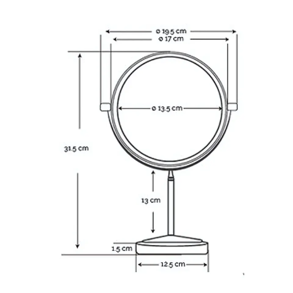 Espejo Cosmético LED de Doble Cara con Base Cromada 3