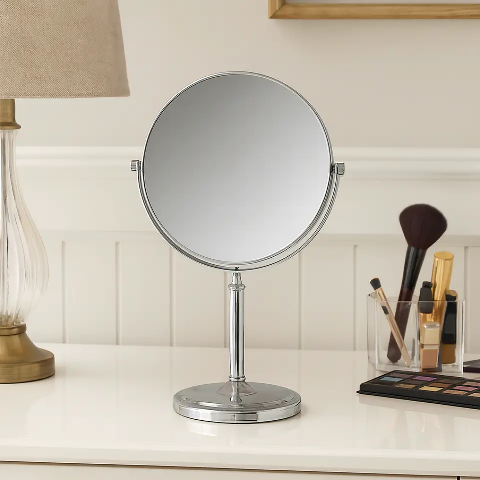 Espejo Cosmético de Doble Cara Plateado  2