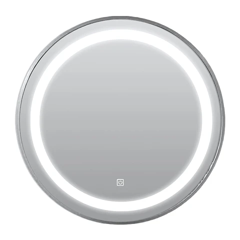 Espejo LED de Pared Redondo con Marco Plateado 