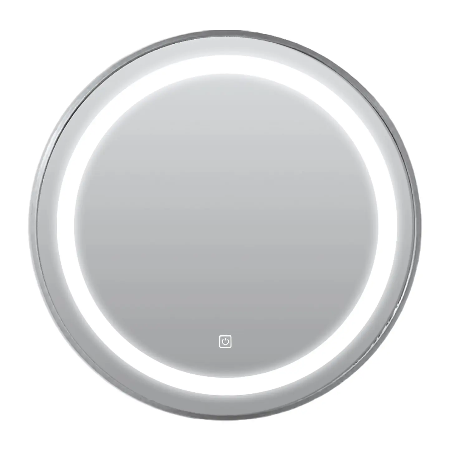 Espejo LED de Pared Redondo con Marco Plateado  1