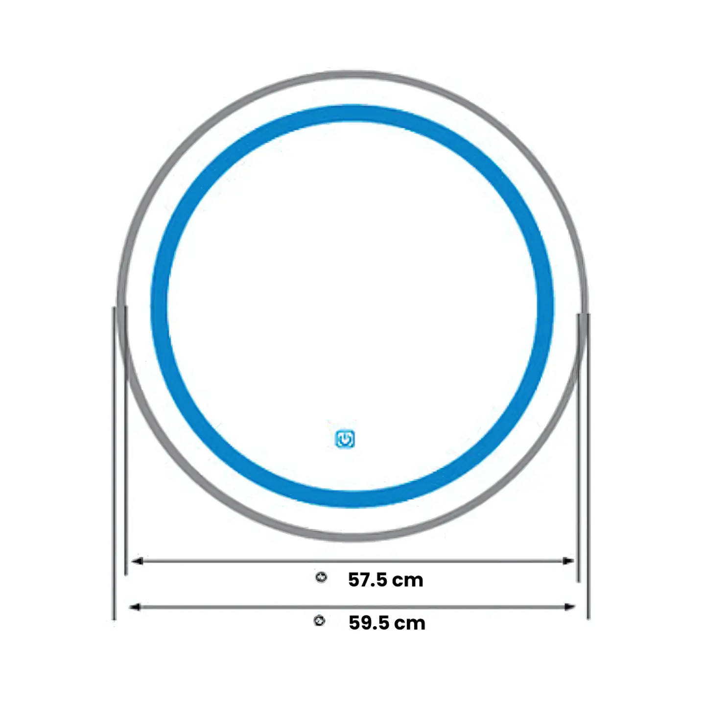 Espejo LED de Pared Redondo con Marco Plateado  4