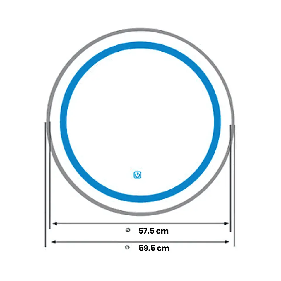 Espejo LED de Pared Redondo con Marco Plateado  4