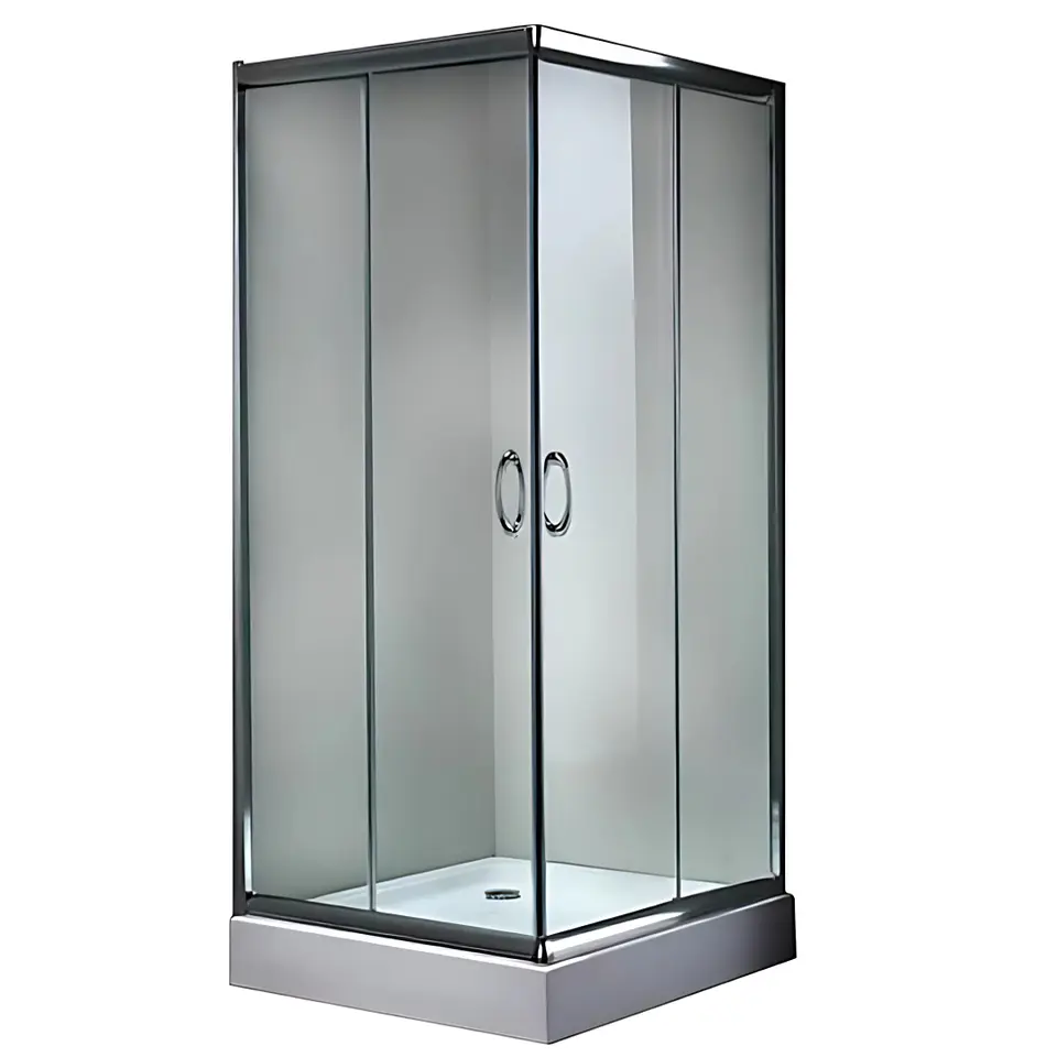 Cabina de Ducha Moderna de Vidrio Templado Gris 1