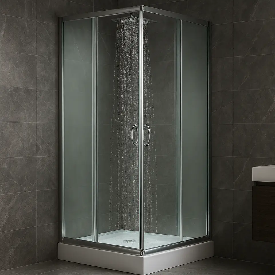 Cabina de Ducha Moderna de Vidrio Templado Gris 2