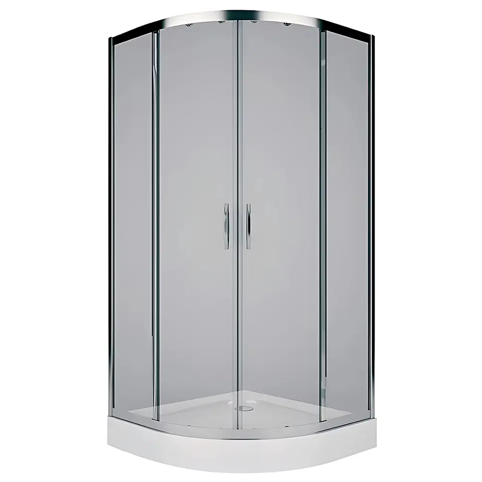 Cabina de Ducha Moderna Semicircular de Vidrio Templado Gris 1