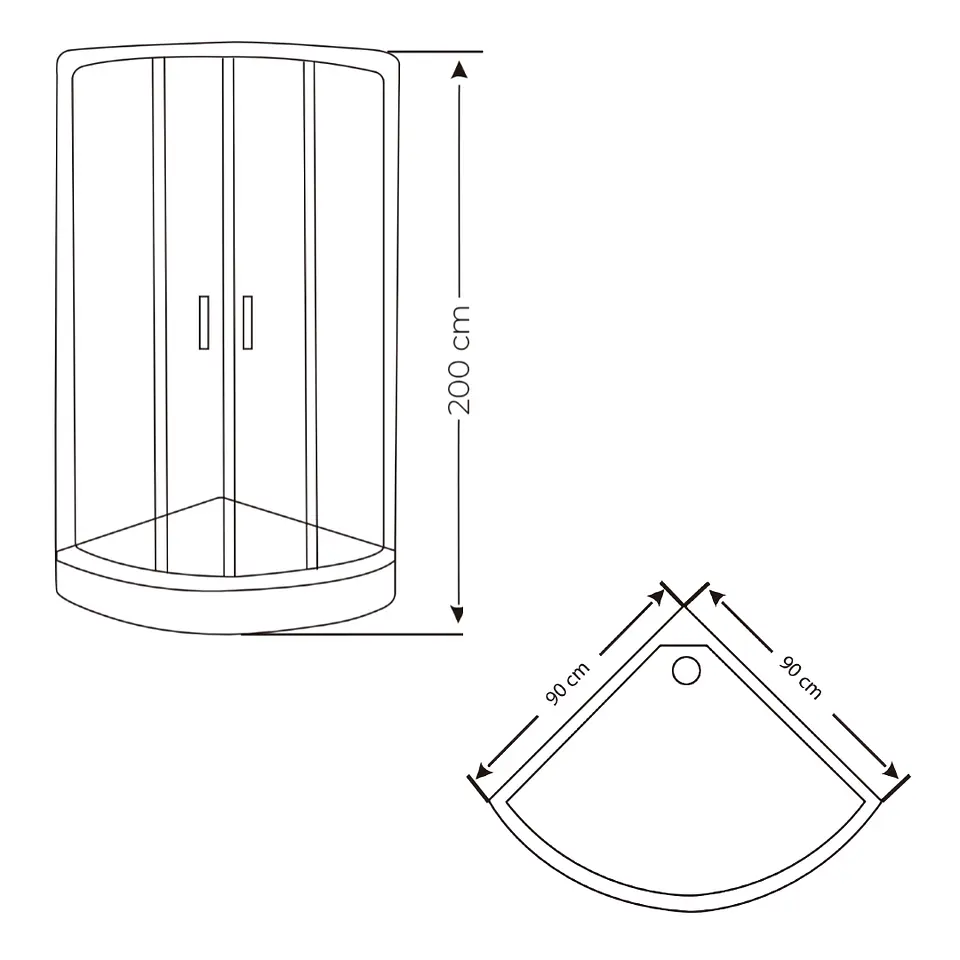 Cabina de Ducha Elegante de Vidirio Templado con Marco de Aluminio 4