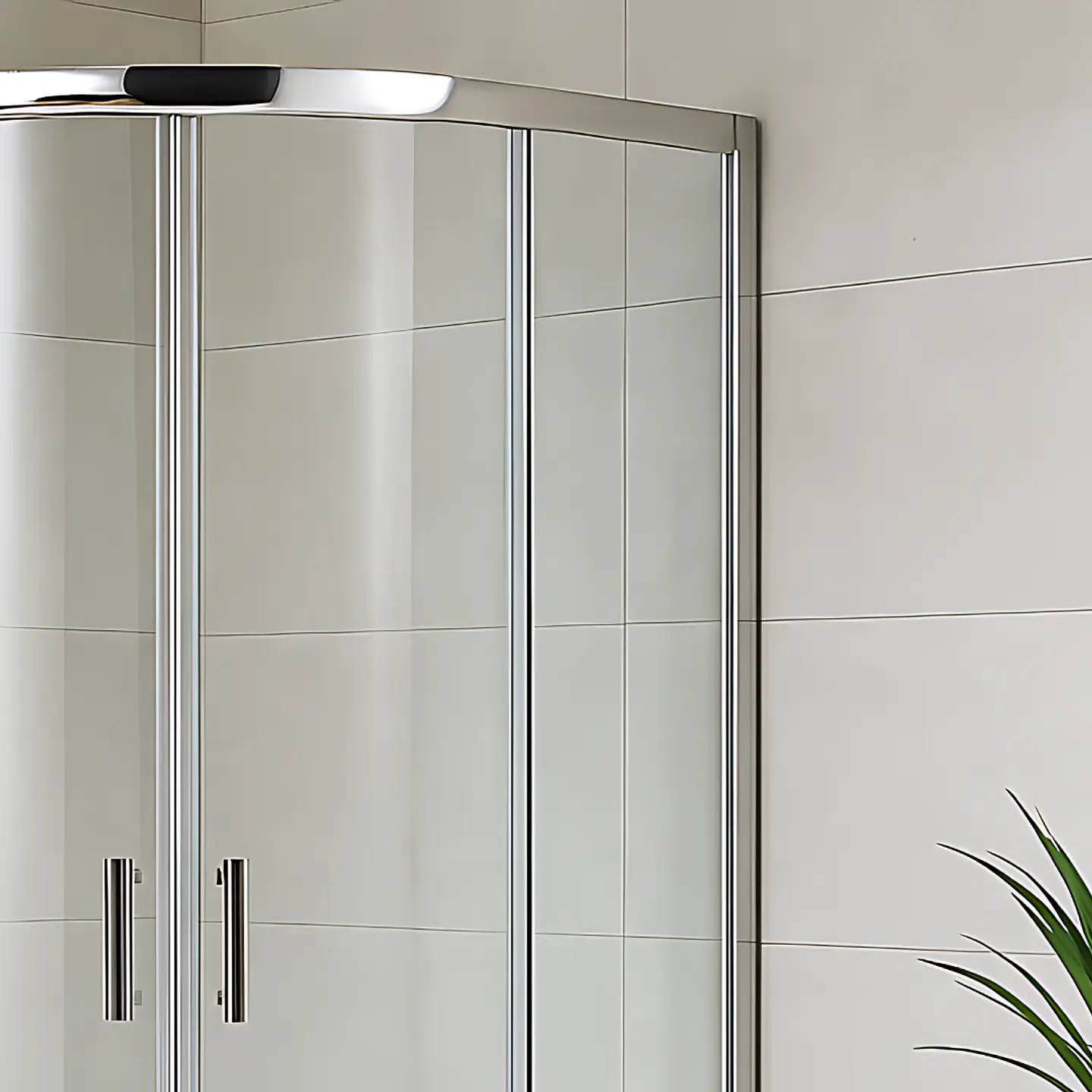 Cabina de Ducha Elegante de Vidirio Templado con Marco de Aluminio 3