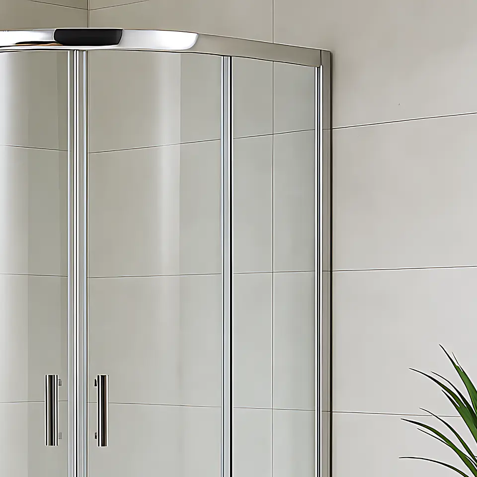 Cabina de Ducha Elegante de Vidirio Templado con Marco de Aluminio 3