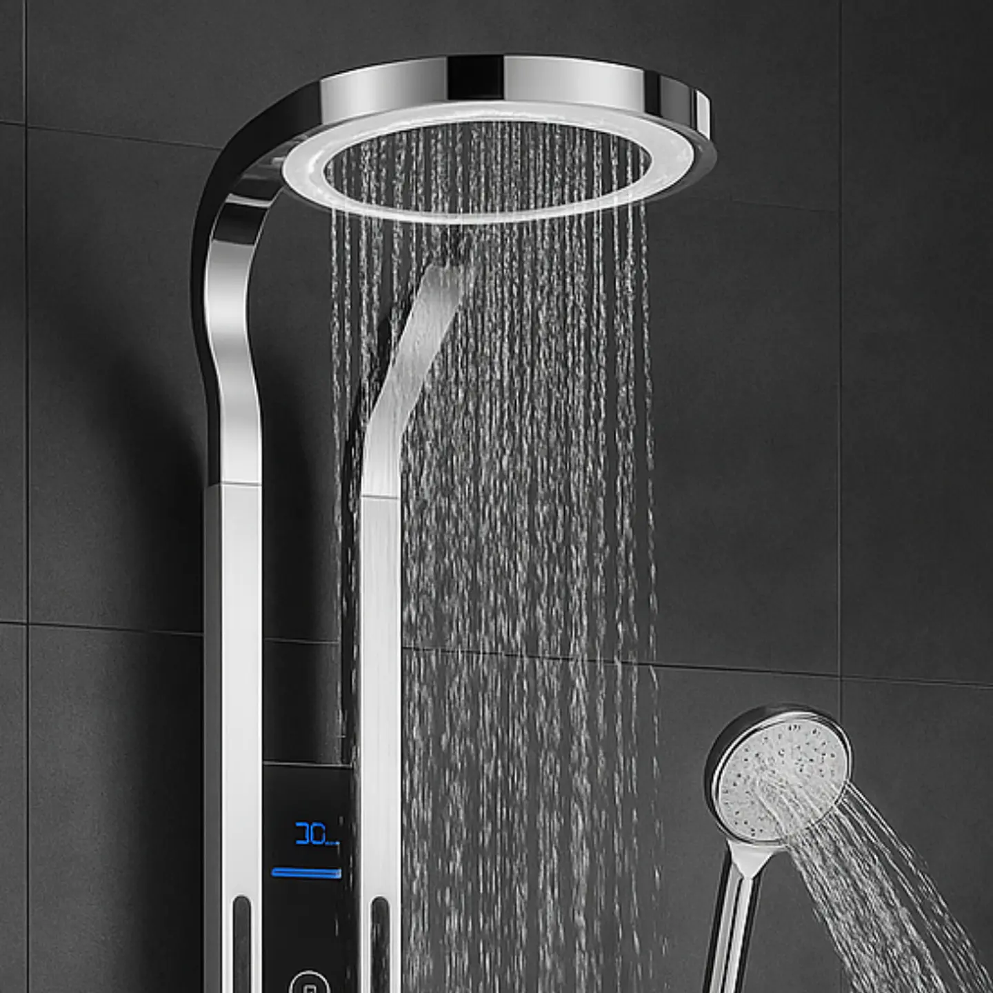 Columna de Ducha Moderna con Rociador Tipo Lluvia y Teleducha 3